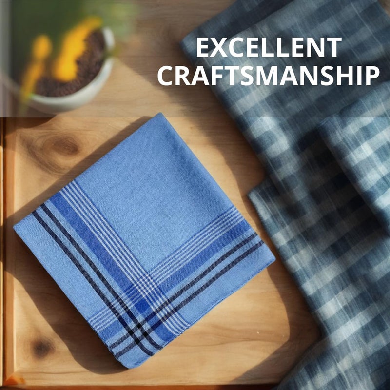 ZGZUN 12 Pack Men's Handkerchiefs Classic Handkerchiefs for Men Pocket Square Assorted Mens Hankies Gents Hankerchieves, 6 Colors - Image 2