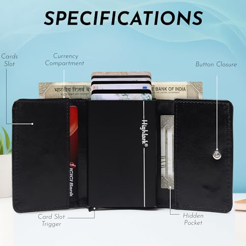 Highlark Elite Pop-Up Wallet – RFID Protected Vegan Leather Card Holder | Slim Aluminium Core | Quick Access | Holds 8–9 Cards - Image 2
