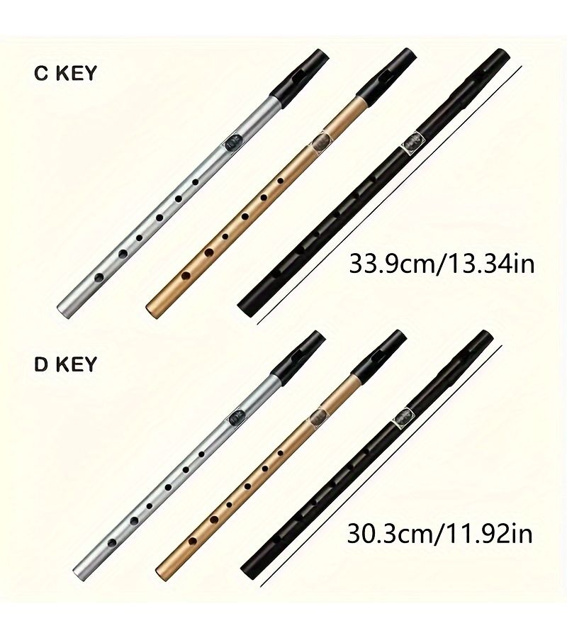 Irish Whistle D Key Metal Material Black Suitable For Beginners Starter Flute Instrument - Image 2