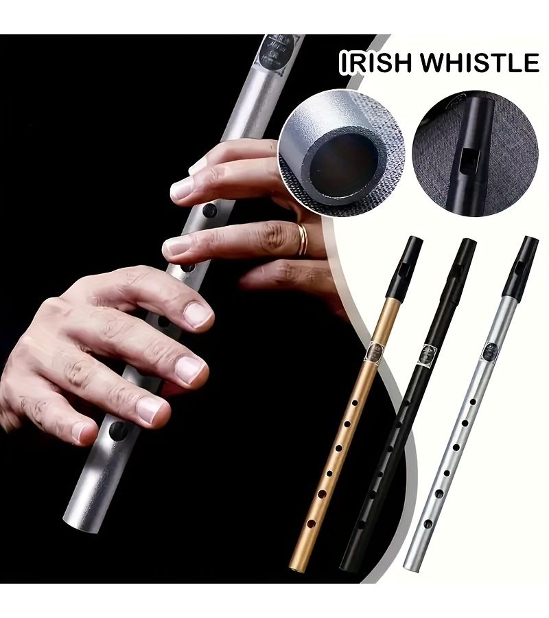 Irish Whistle D Key Metal Material Black Suitable For Beginners Starter Flute Instrument - Image 3