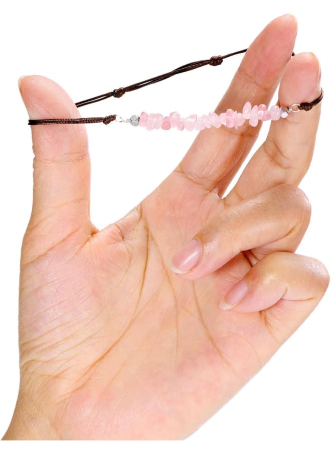 Top Plaza 3 Pcs Healing Crystal Stone Bracelet Handmade Natural Gemstone Chips Bracelet Adjustable Reiki Yoga Jewelry Christmas Gifts For Women  - Image 5