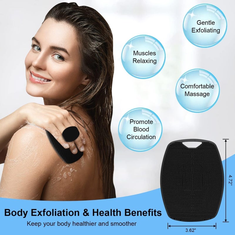 BIRZAR Body Scrubber for Bathing Dead Skin Remover Premium Super Soft Silicone Body Shower Scrub Reusable Body Cleansing Brush for Men Women and Children 1 Pc MULTICOLOUR - Image 2