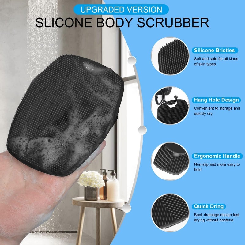 BIRZAR Body Scrubber for Bathing Dead Skin Remover Premium Super Soft Silicone Body Shower Scrub Reusable Body Cleansing Brush for Men Women and Children 1 Pc MULTICOLOUR - Image 4