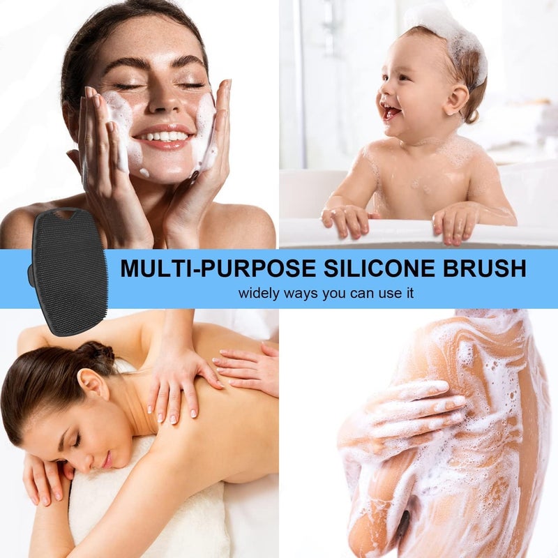 BIRZAR Body Scrubber for Bathing Dead Skin Remover Premium Super Soft Silicone Body Shower Scrub Reusable Body Cleansing Brush for Men Women and Children 1 Pc MULTICOLOUR - Image 3