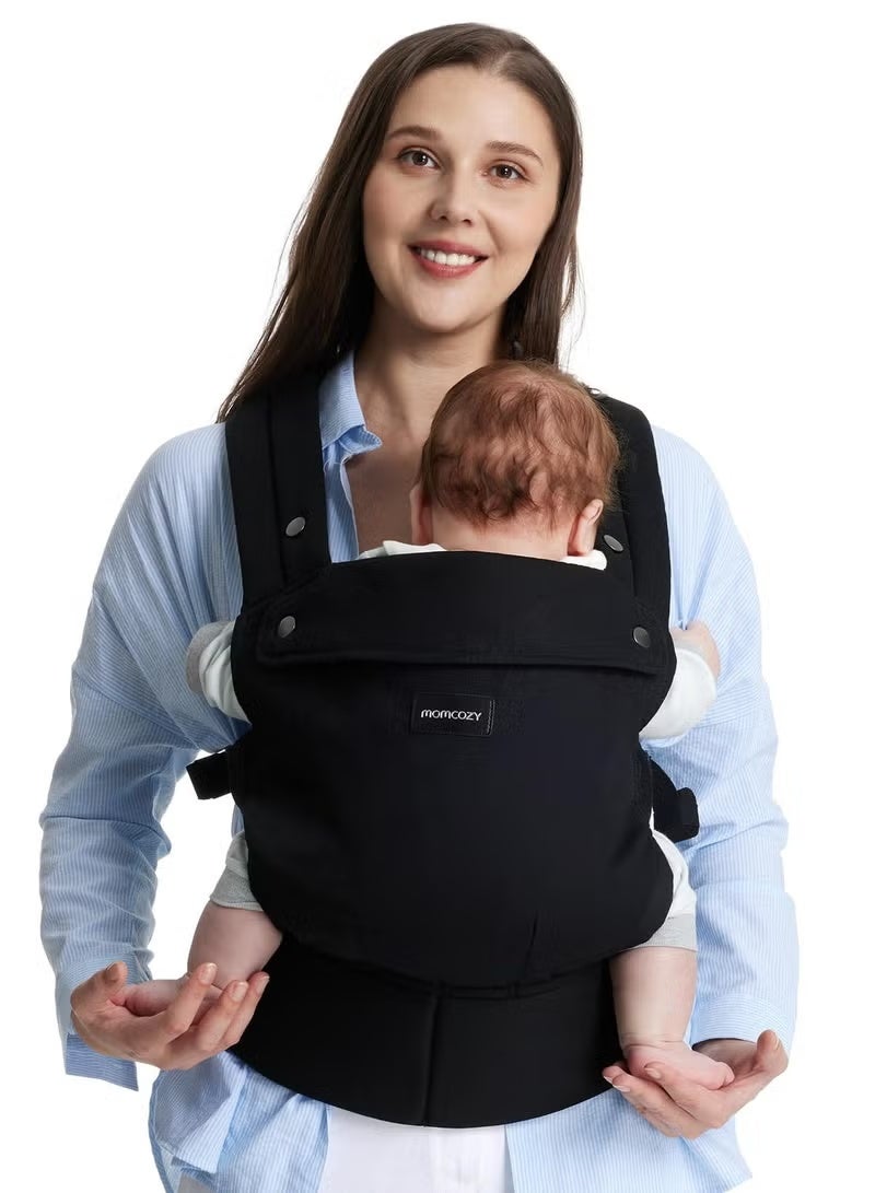 Momcozy Breathable Mesh Baby Carrier, Ergonomic and Lightweight Infant Carrier for 7-45lbs with Enhanced Lumbar Support, All Day Comfort for Hands-Free Parenting, Air Mesh-Black - Image 1