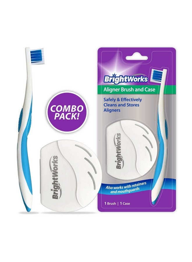 BrightWorks Aligner Brush and Case - Safely and Effectively Cleans and Stores Aligners - Image 1