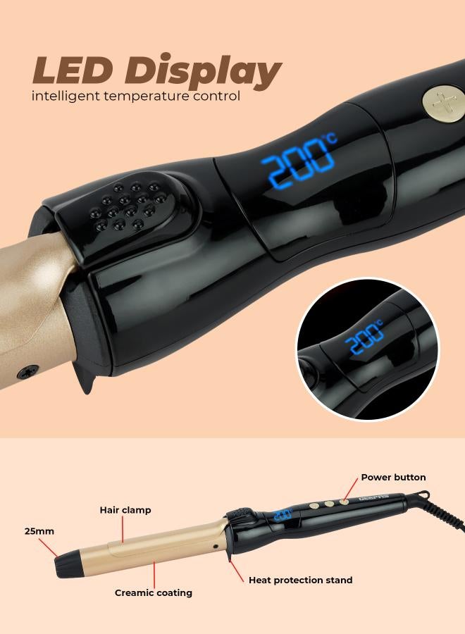 GEEPAS Instant Pro Curling Iron with 60 Min Auto Shut Off Black/Gold 6.2x39x11.4cm - Image 4