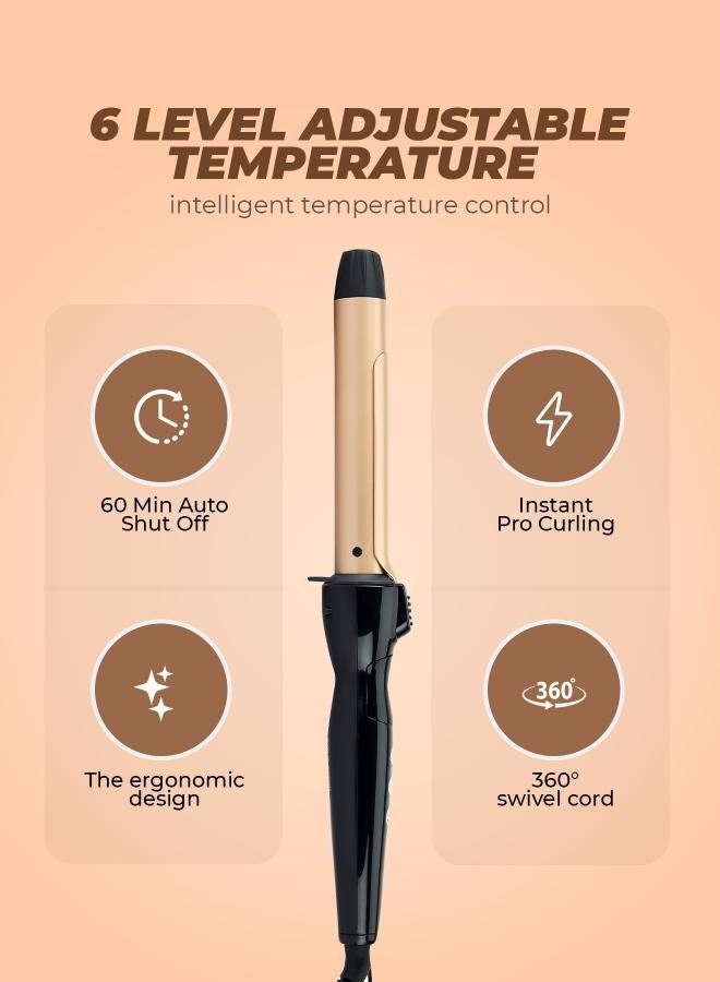 GEEPAS Instant Pro Curling Iron with 60 Min Auto Shut Off Black/Gold 6.2x39x11.4cm - Image 5