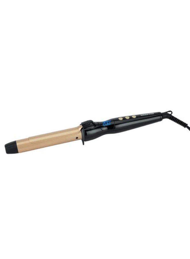 GEEPAS Instant Pro Curling Iron with 60 Min Auto Shut Off Black/Gold 6.2x39x11.4cm - Image 1