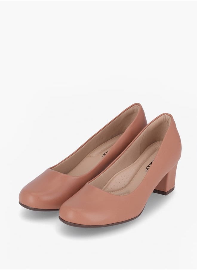 Piccadilly Women Round Toe Slip-On Shoes with Block Heels  - Image 1