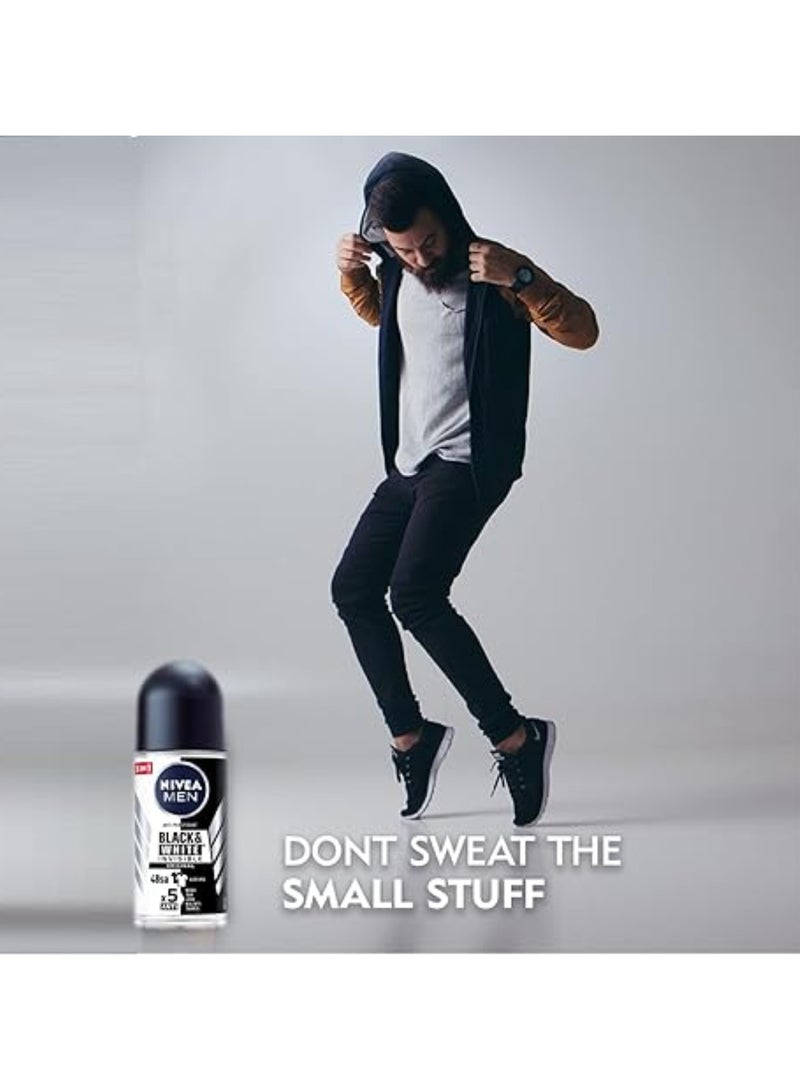 Nivea Nivea Antiperspirant For Men Roll on Black & White Invisible Original 50 ML  - Image 2