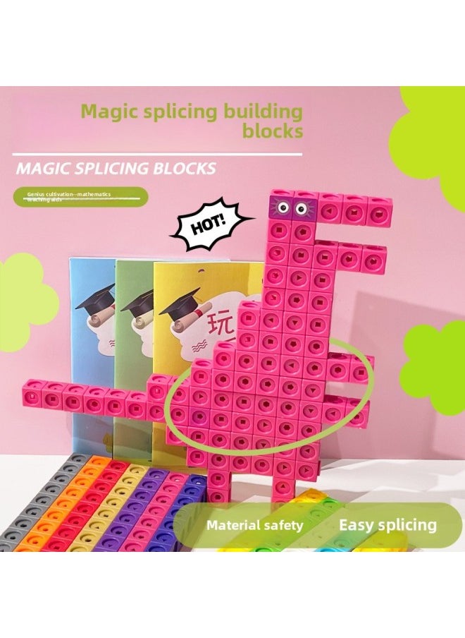 null - 2cm Magic Square Splicing Digital Building Blocks LR Universal Cube Splicing Square Color DIY Polygon Building Blocks-Color:Tpe Square 355 Pieces 31-40 Refill Kit, Including Panel - Image 1