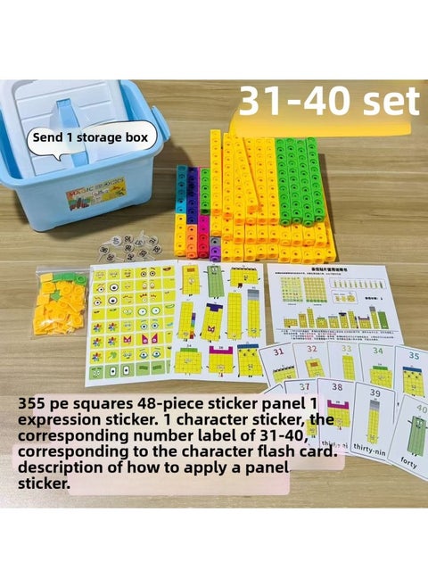 2cm Magic Square Splicing Digital Building Blocks LR Universal Cube Splicing Square Color DIY Polygon Building Blocks-Color:Tpe Square 355 Pieces 31-40 Refill Kit, Including Panel