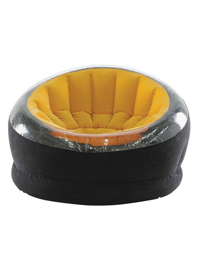 INTEX 1-Seater Waterproof Inflatable Durable PVC Vinyl Empire Chair Yellow and Black 68582  - Image 2