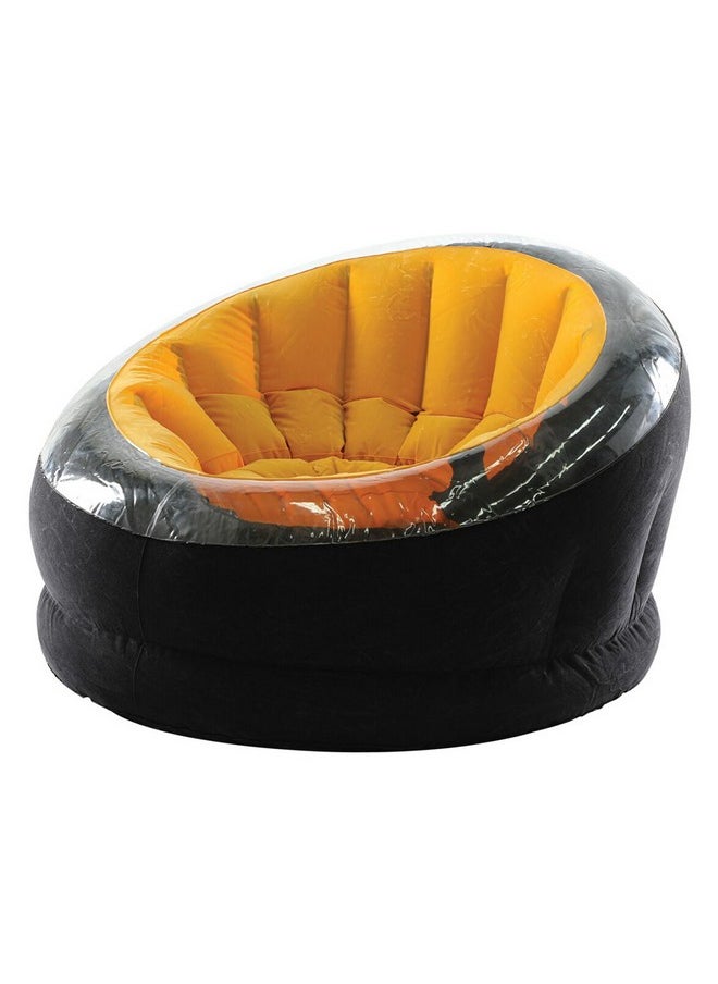 INTEX 1-Seater Waterproof Inflatable Durable PVC Vinyl Empire Chair Yellow and Black 68582  - Image 3