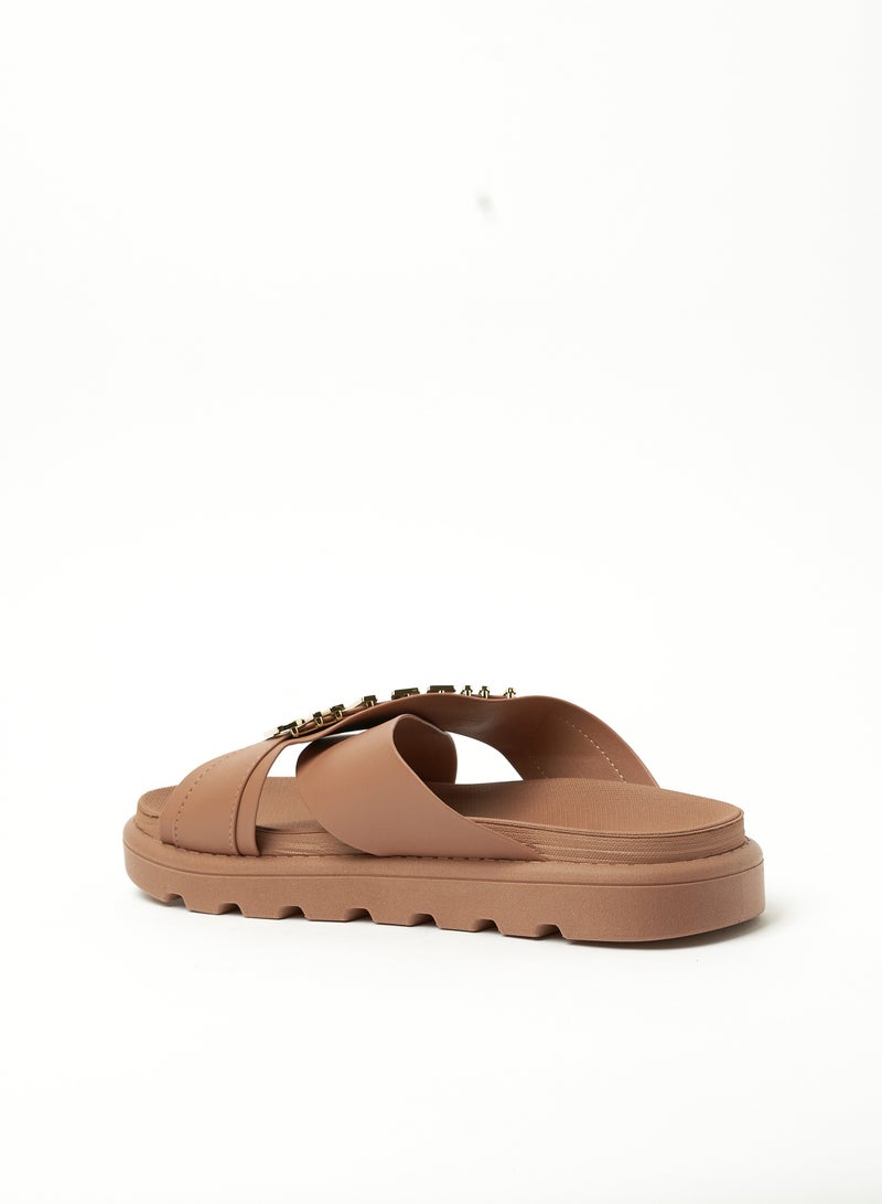 VIZZANO Flat Sandals for Women – Stylish Slip-On & Strappy Flats | Comfortable Daily Wear | Lightweight Summer Footwear | Casual Sandals for Travel, Office, Beach, and Everyday Outings - Image 3