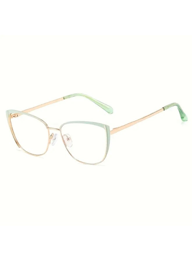 سينت هاوس نظارات أنيقة بإطار معدني على شكل عين القطة للنساء - تصميم بسيط، إكسسوار عصري (مع حافظة)

نظارات زرقاء عاكسة للضوء، نظارات طبية - Image 4