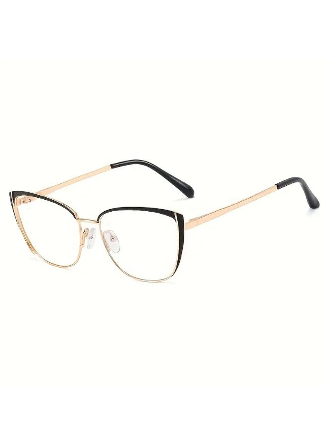 سينت هاوس نظارات أنيقة بإطار معدني على شكل عين القطة للنساء - تصميم بسيط، إكسسوار عصري (مع حافظة)

نظارات زرقاء عاكسة للضوء، نظارات طبية - Image 3