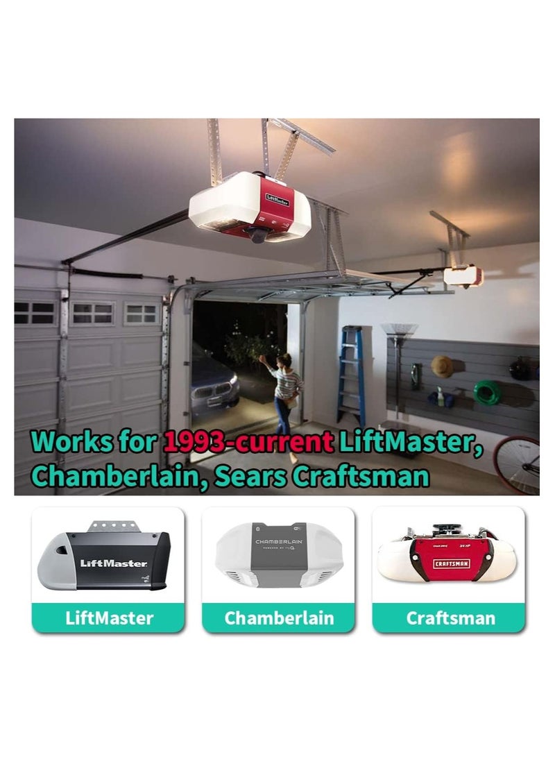 KASTWAVE Universal Garage Door Remote, 2 Replacement for LiftMaster Chamberlain Craftsman Door Opener, with Learning Button Mini Keychain Type, 2 Pcs - Image 4