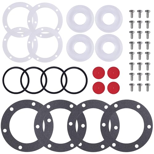 Ailbiuko 4 Pack 3595999 Hub Cap Window Cover Kit for 3434024 Hub Caps 3595999 Hubcap Oil Window with Plugs and Gaskets Replace for Stemco 3434024 - Image 1