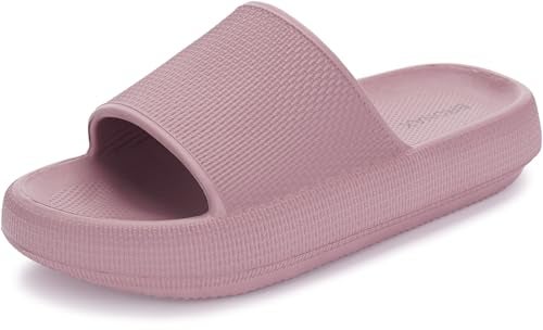BRONAX Pillow Slippers for Women and Men | House Slides Shower Sandals | Cushioned Thick Sole 39-40 Blush - Image 1
