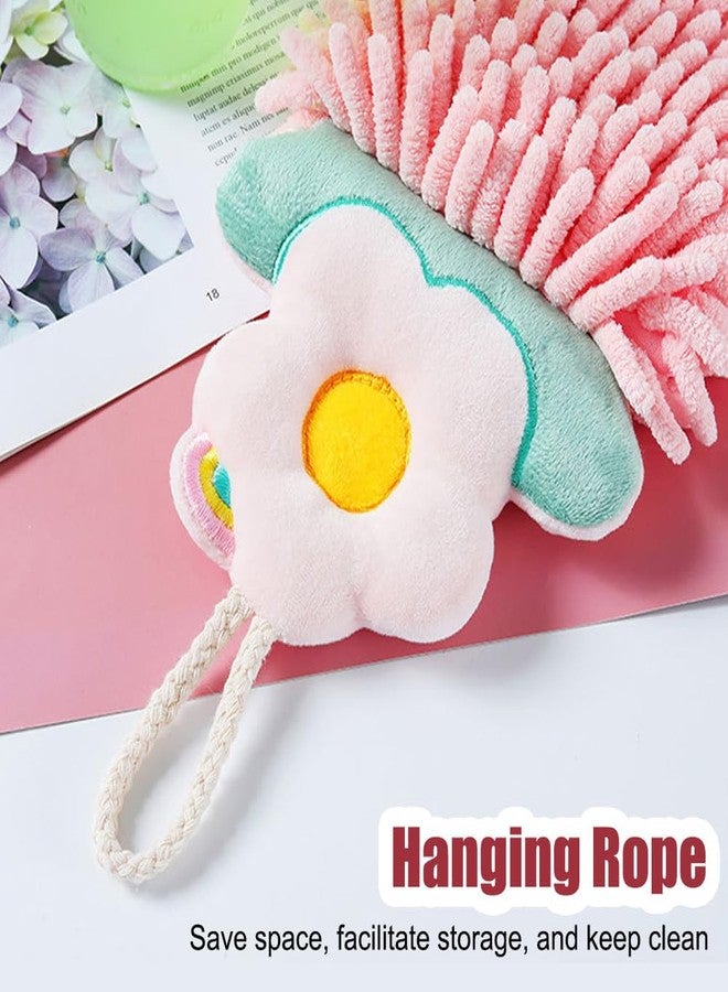 DONGKER Hanging Hand Towel,Chenille Fluffy Quick Dry Hand Towel with Hanging Loops for Bathroom Kitchen Washstand - Image 3