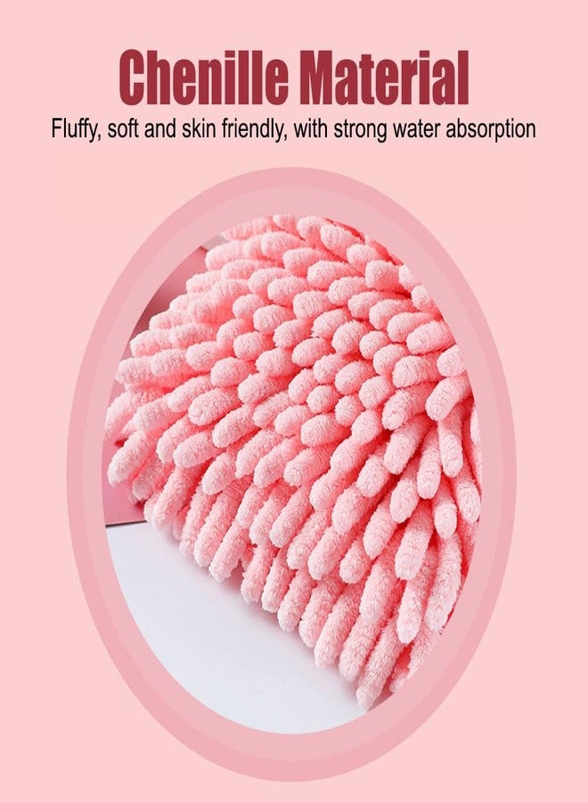 DONGKER Hanging Hand Towel,Chenille Fluffy Quick Dry Hand Towel with Hanging Loops for Bathroom Kitchen Washstand - Image 2