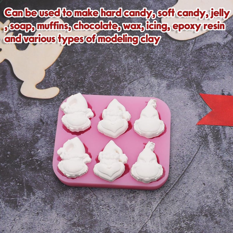 NSSHEL 2 Pcs Christmas Chocolate Mold 3D Skull Designs DIY Pink Silicone Baking Molds Xmas Theme Food Grade Chocolate Candy Cake Moulds Homemade Cute Chocolate Mold for Christmas New Year Party Decor Gift - Image 5