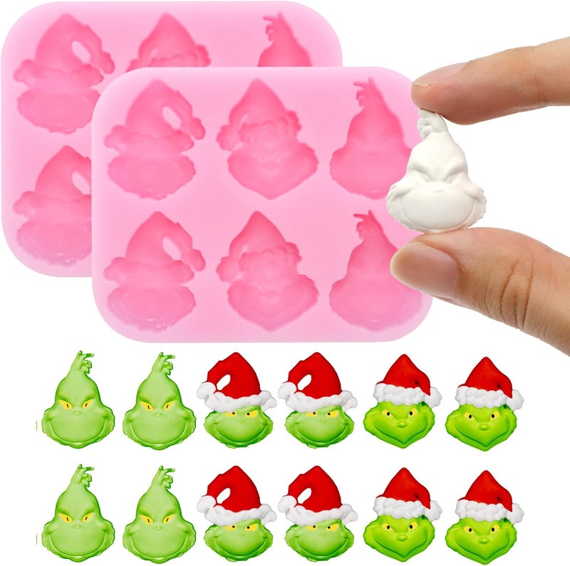 NSSHEL 2 Pcs Christmas Chocolate Mold 3D Skull Designs DIY Pink Silicone Baking Molds Xmas Theme Food Grade Chocolate Candy Cake Moulds Homemade Cute Chocolate Mold for Christmas New Year Party Decor Gift - Image 1
