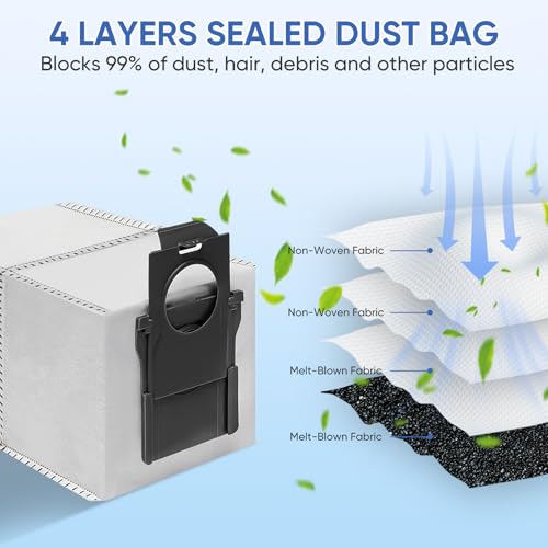 BIHARNT 15 Pack Vacuum Bags Replacement for Dreame X50 Ultra/X40 Ultra/X30 Ultra/L50 Ultra/L40 Ultra/L10s Ultra Gen 2/L10s Pro Ultra Robot Vacuum Cleaner,3.2L Large Capacity Dust Bag Accessories - Image 4