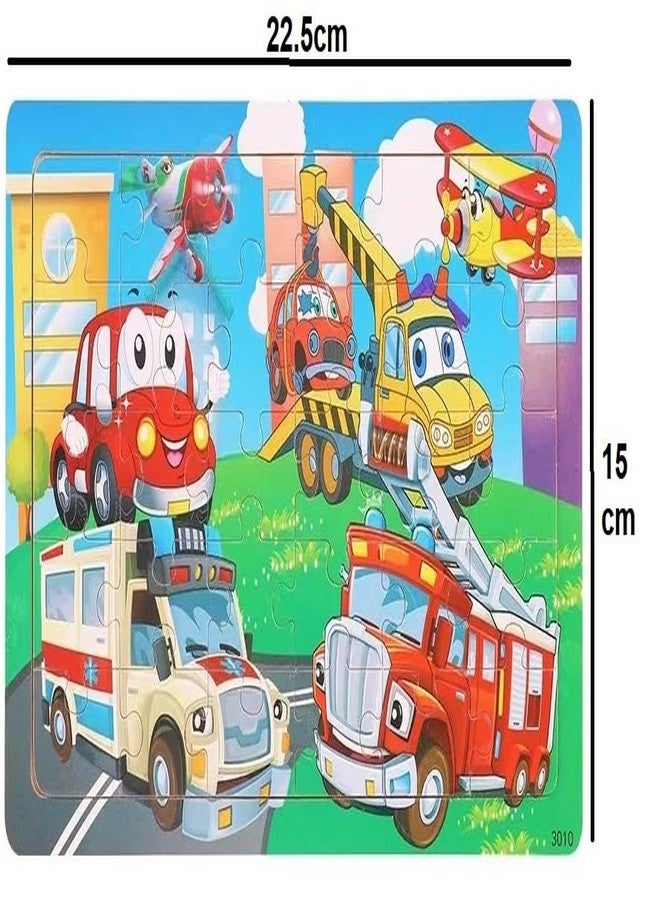 Chocozone 30 Pc Wooden Jigsaw Puzzle for Kids, Educational Puzzles for Kids for Age 3 Toys for 3+ Years Old Boys and Girls (22.5cm x 15cm) - Cars - Image 2