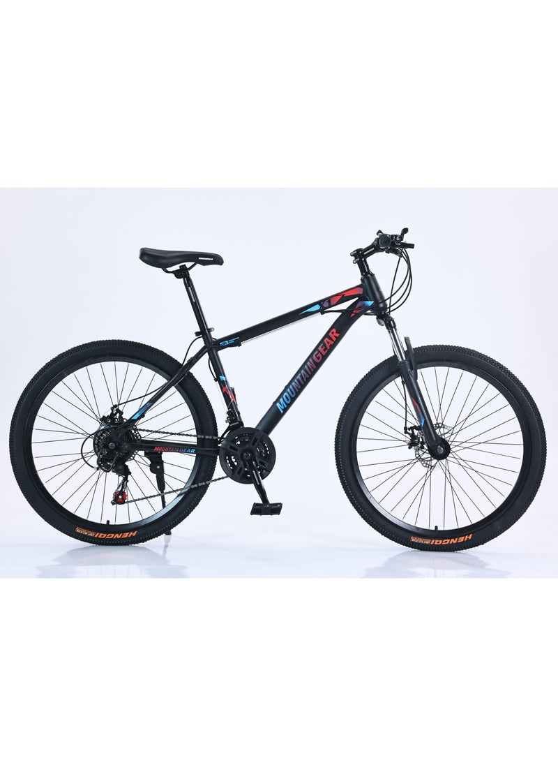 MOUNTAIN GEAR 21-Speed MTB Mountain Bike | 26-Inch Bicycle with High Carbon Steel Frame | Spoke Wheel | 26x2.125 Tire | Aluminum alloy rim | Disc Brakes | 31.8 Shock-Absorbing Front Fork | Shimano Shifters | PVC Pedals | MTB Seat - MGR311385  - Image 2