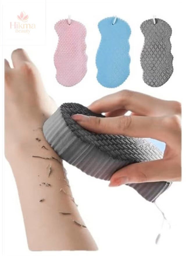 3 Pieces of Magical Exfoliating Bath Sponge, 3D Super Soft Exfoliating, Skin-Friendly, Reusable, Suitable for Adults, Children and Pregnant Women. (Pink+blue+grey) - Image 1