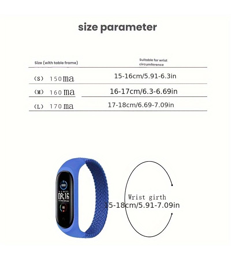 حزام من النايلون القابل للتعديل M، stretch woven، أخضر ملون لسوار Xiaomi 7 - Image 3