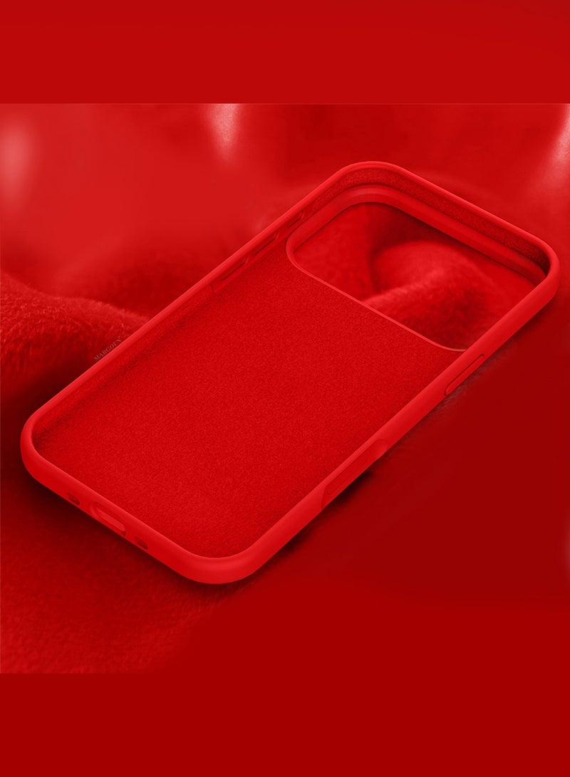 2 Packs Silicone Protective Phone Case for iPhone 17 Pro Max - Soft Anti-Scratch Microfiber Lining Ultra Slim Drop Protection Phone Cover with Privacy Screen Protector - Red - Image 5