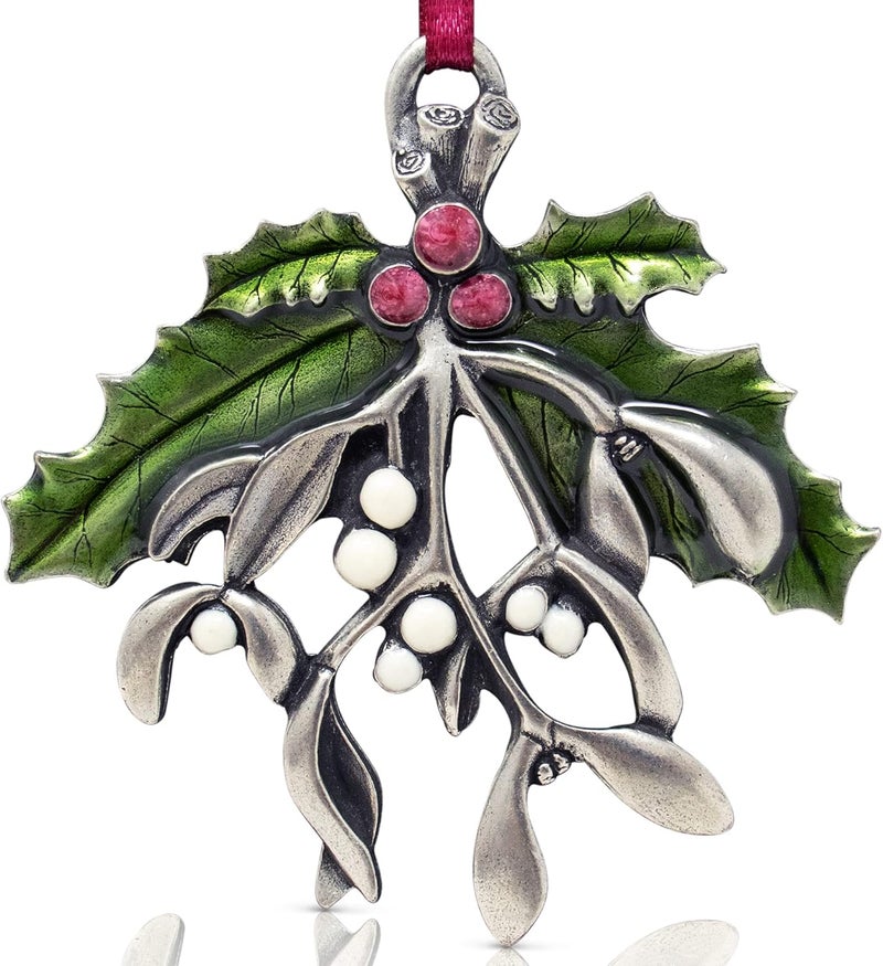 DANFORTH 2010 Annual Mistletoe and Holly Pewter Ornament - Image 1