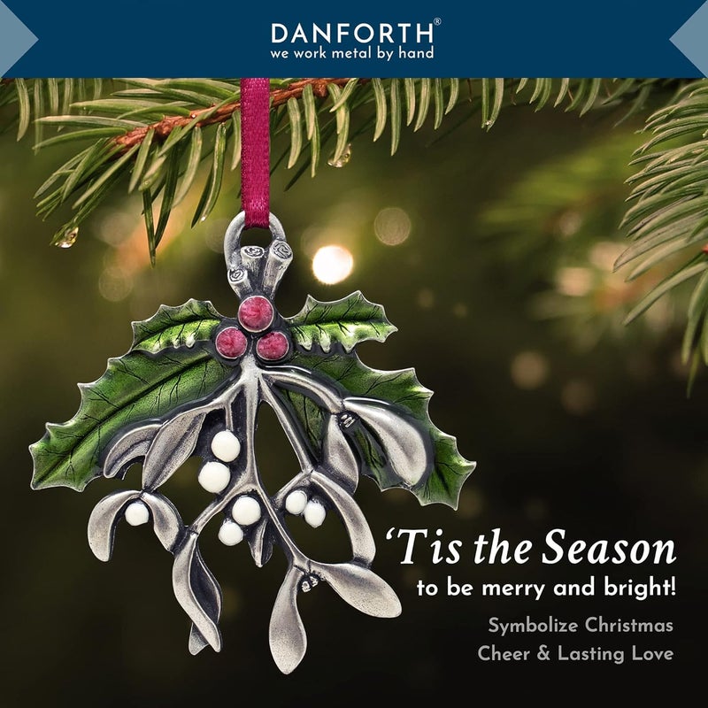 DANFORTH 2010 Annual Mistletoe and Holly Pewter Ornament - Image 2