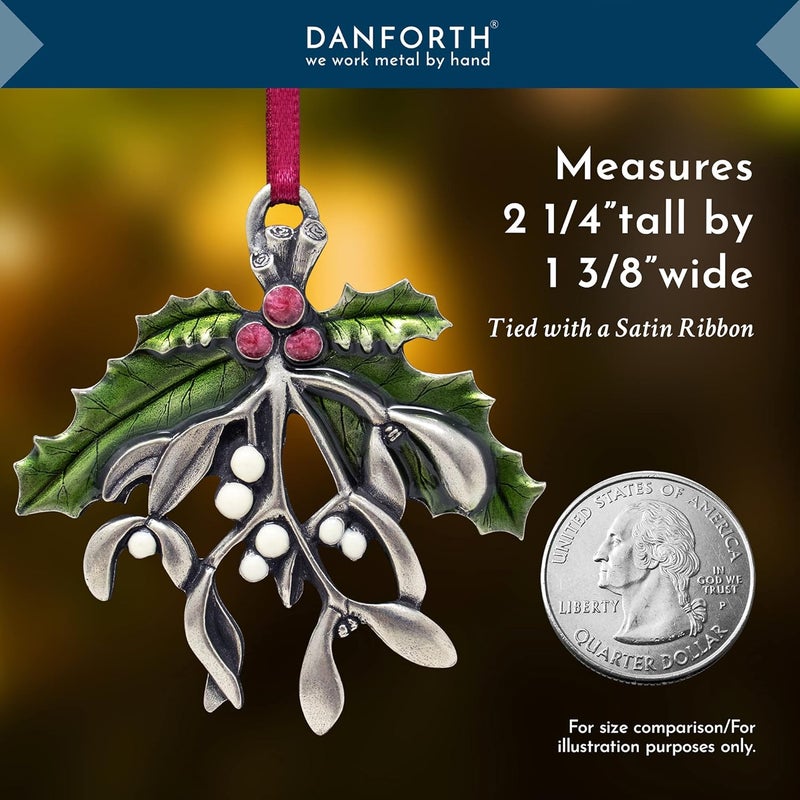 DANFORTH 2010 Annual Mistletoe and Holly Pewter Ornament - Image 5