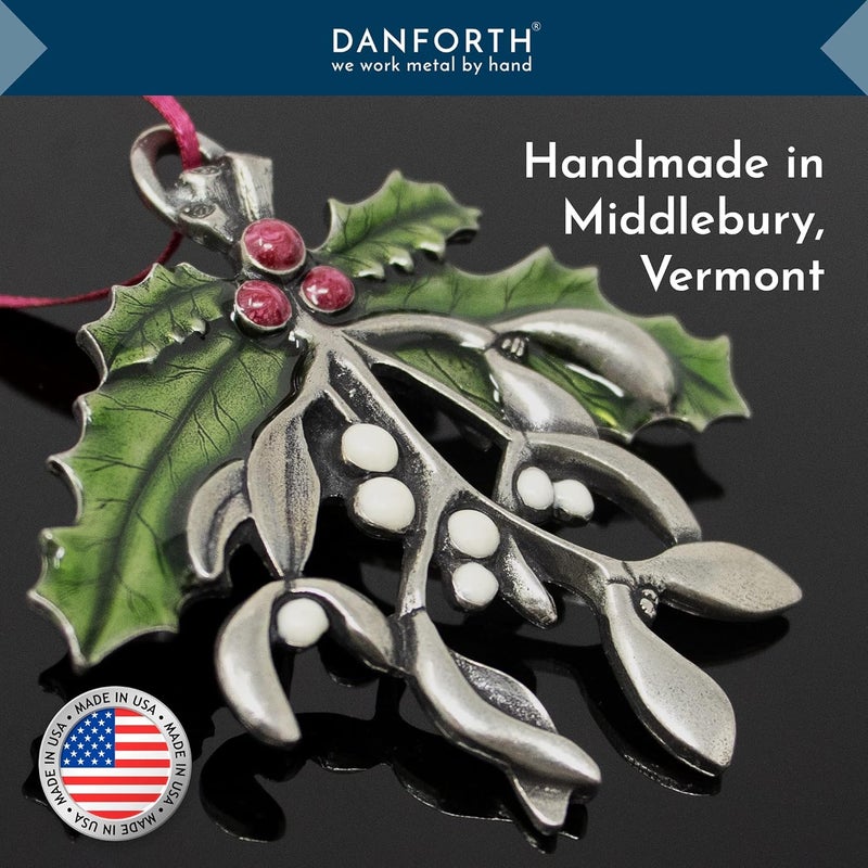 DANFORTH 2010 Annual Mistletoe and Holly Pewter Ornament - Image 3