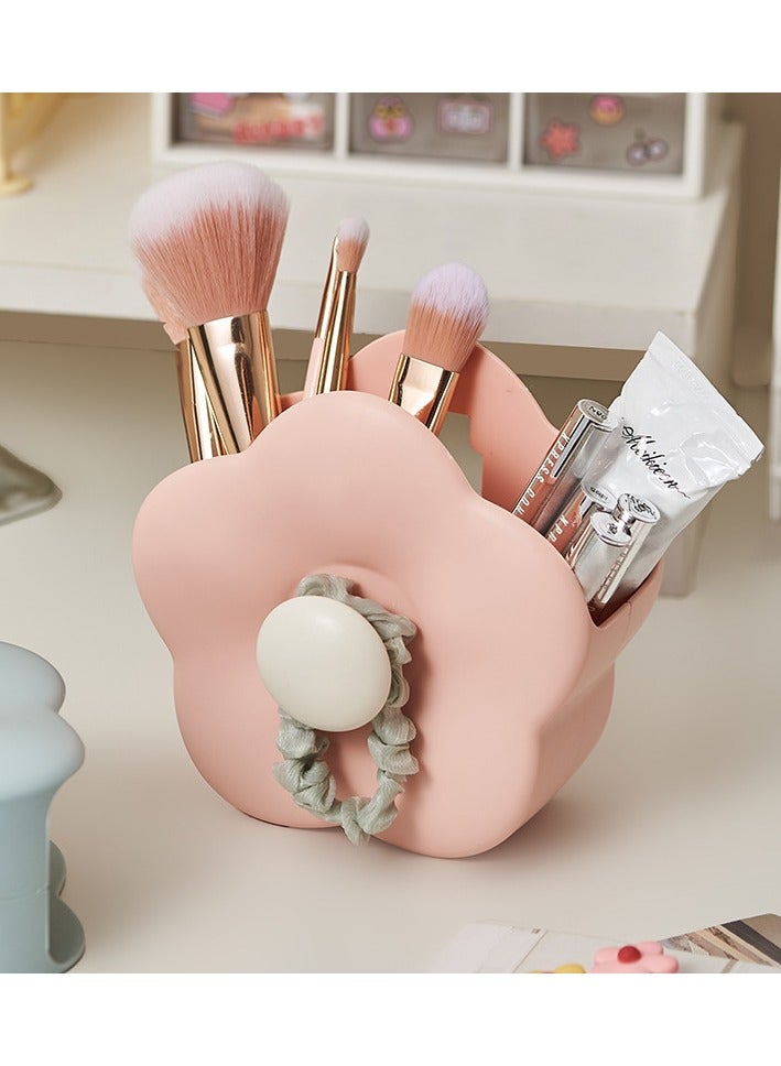 Goolsky Flower storage box, dressing table, desktop makeup brush, comb, toothbrush rack, cute pen holder, wall hanging, home bathroom  - Image 1