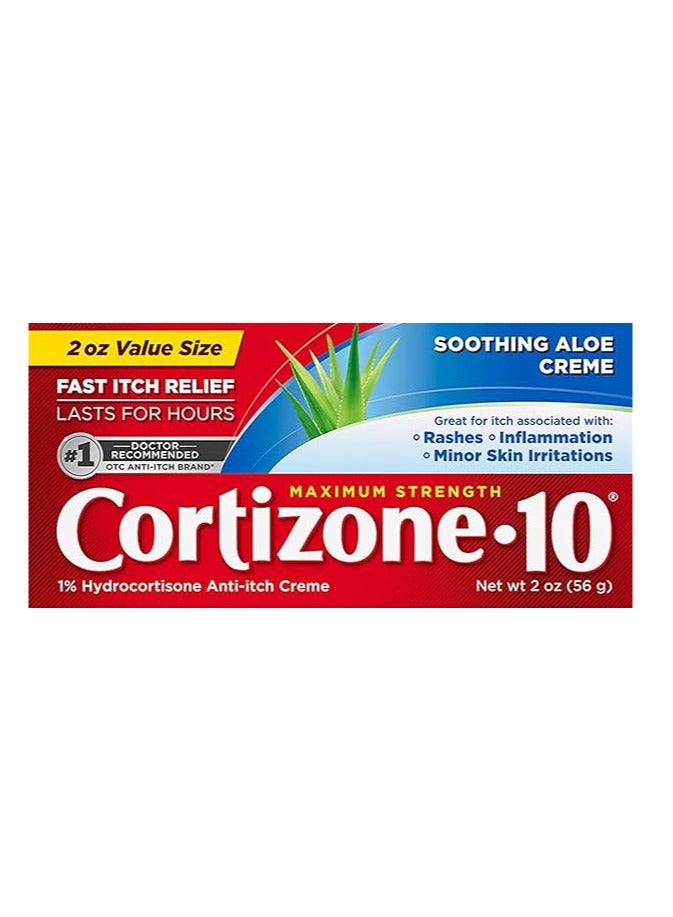 Cortizone 10 Hydrocortisone Anti Itch Creme with Aloe Maximum Strength 2 oz - Image 1