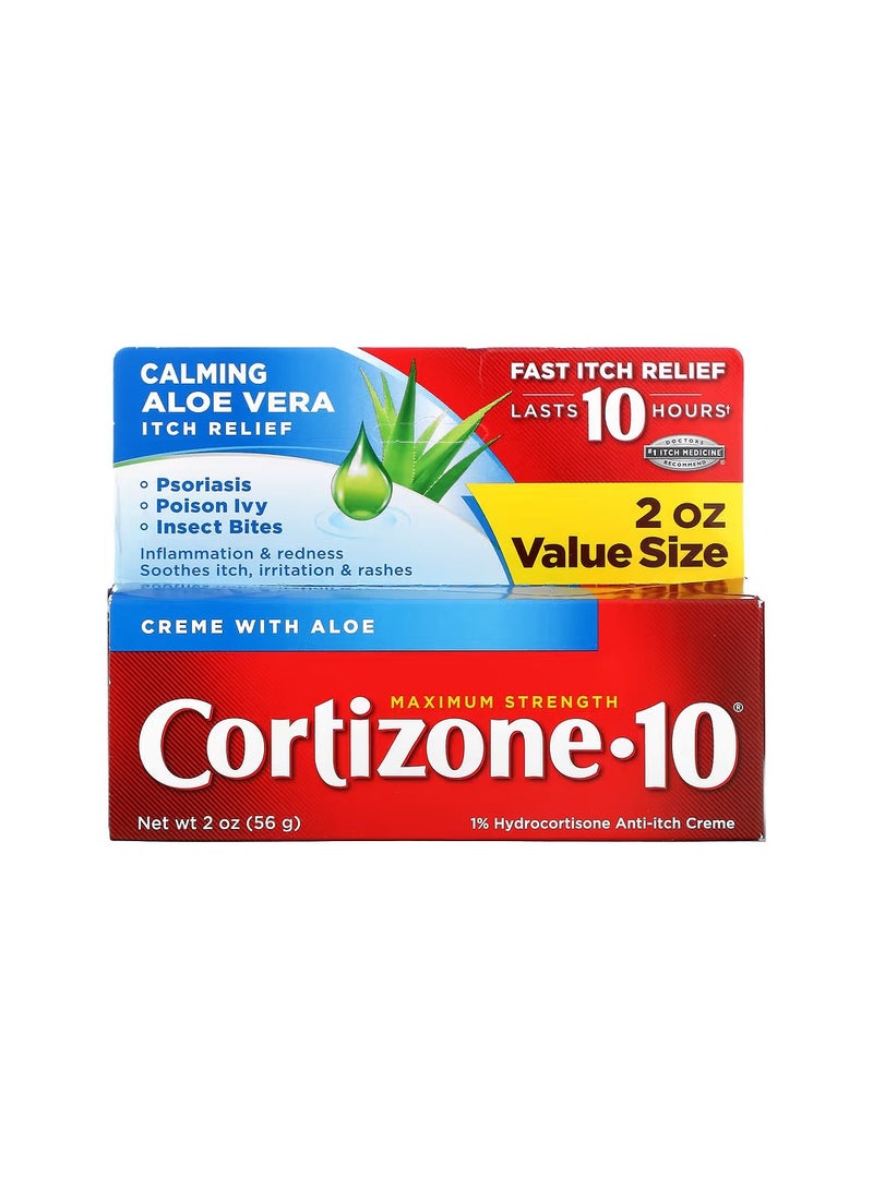 Cortizone 10 Hydrocortisone Anti Itch Creme with Aloe Maximum Strength 2 oz - Image 4