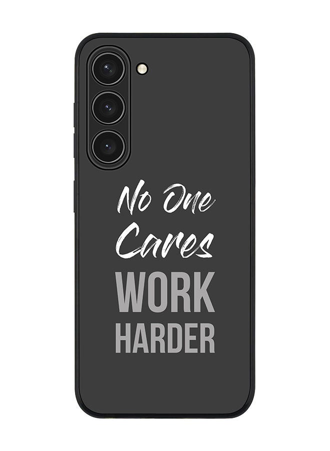 Stylizedd Rugged Black edge case for Samsung Galaxy S23+ 5G Slim fit Soft Case Flexible Rubber Edges Anti Drop TPU Gel Thin Cover -  Work Harder - Image 1
