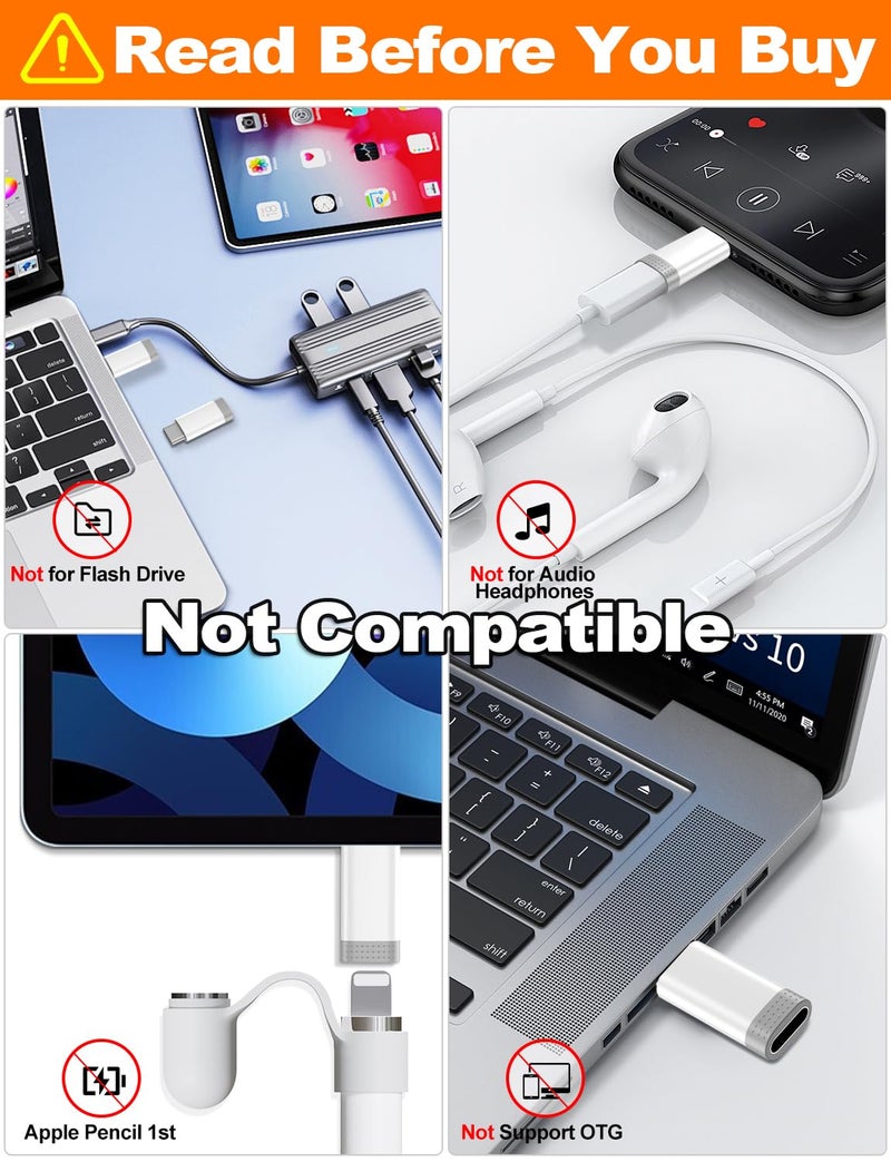 xiwxi ðŸ’ððšðœð¤ ð”ð©ð ð«ðšððžð Lightning to USB C Adapter for iPhone15/16/17 Pro/17 Pro Max,Fast Charging&Data Transfer,Type C Charger Connector Cable for 17/16,Serial Adapter-Not for Headphone/OTG - Image 3