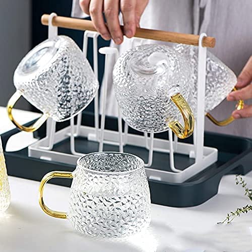 LARYNX Golden Handle Glass Tea Cup Used for Tea Coffee Green Tea Herbal Tea Lemon Tea Cup 410 ml Set of 2 - Image 4