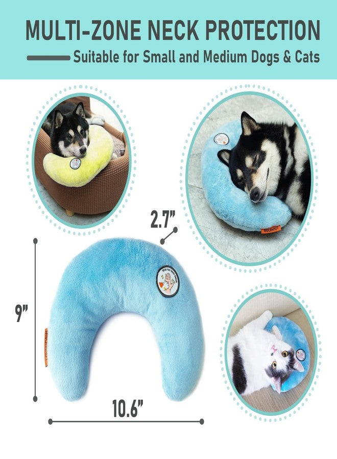 LOVMIOAW Cat Pillow, Dog Pillow, Claming Pillows for Small Dogs and Cats, Joint Relief Sleeping Improve Pet Neck Pillow， Deep Sleep Fluffy & Cozy Pet Calming Toy，Machine Washable(2 Pack(Blue&Yellow)) - Image 3