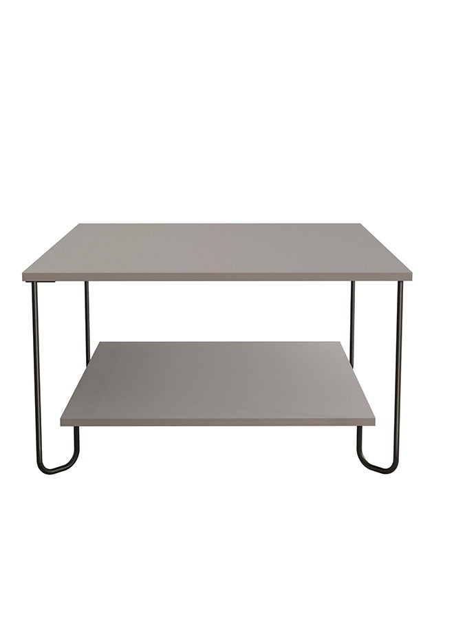 Mourah Home Marbo Modern Square Coffee Table Centre Table For Living Room Office Industrial Sofe Table With Metal Legs Versatile Design| For Small Spaces Living Room|45X80X80Cm (Light Mocha)  - Image 3