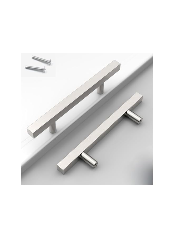 promass 6PCS 96mm Brushed Satin Nickel Kitchen Handles, Stainless Steel Kitchen Cupboard Handles, Cabinet Handles, Cupboard Door Handles, Drawer Handles, Wardrobe Handles, Drawer Hardware Handles - Image 4