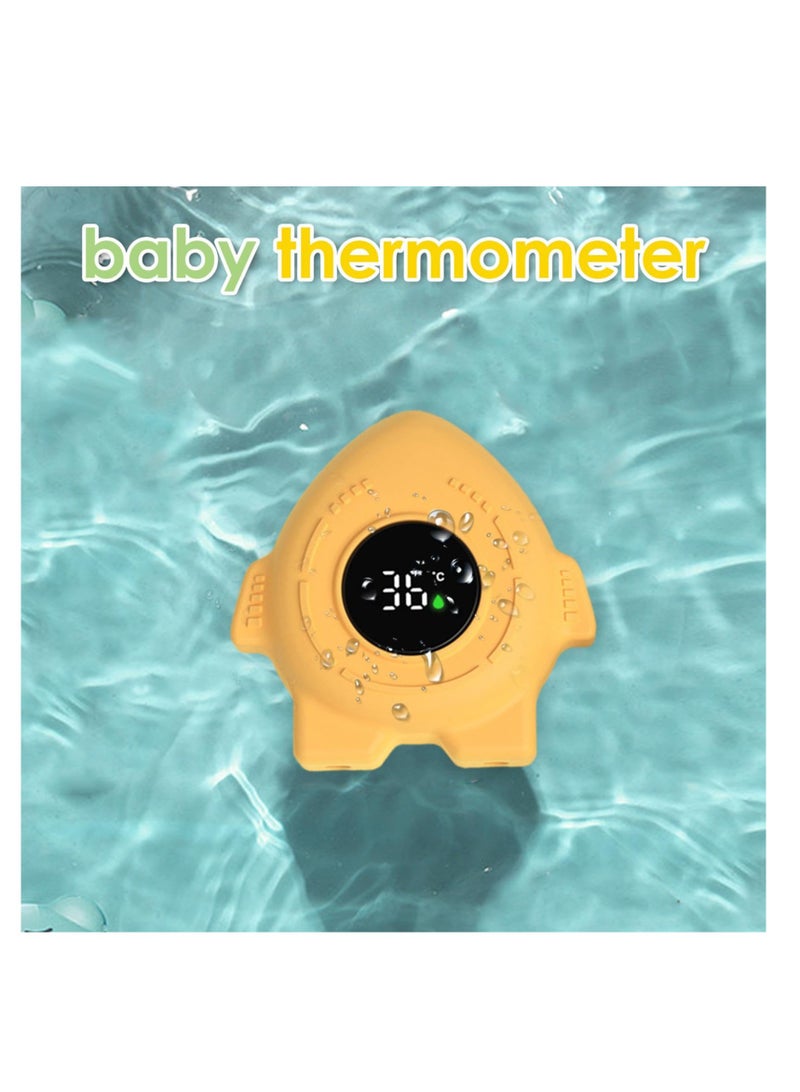 KASTWAVE Baby Bath Thermometer, Cartoon Rocket Bathtub Temperature Tester LED Display, IPX9 Waterproof Safety Water Temperature Thermometer for Bathtub, Floating Bathing Gift for Kids Newborn - Image 2