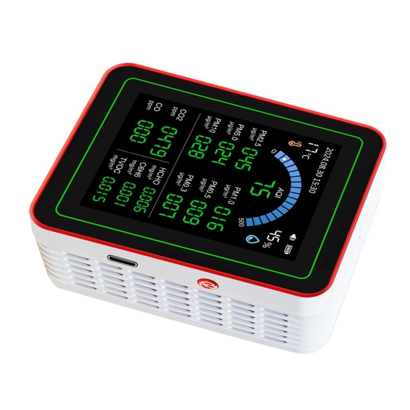 Air Quality Tester 2.8In HD Screen Accurate Sensitive Co2 Detector - Type C Charging 2000Mah Battery Multi Gas Detector for Indoor Air Monitoring - Image 5